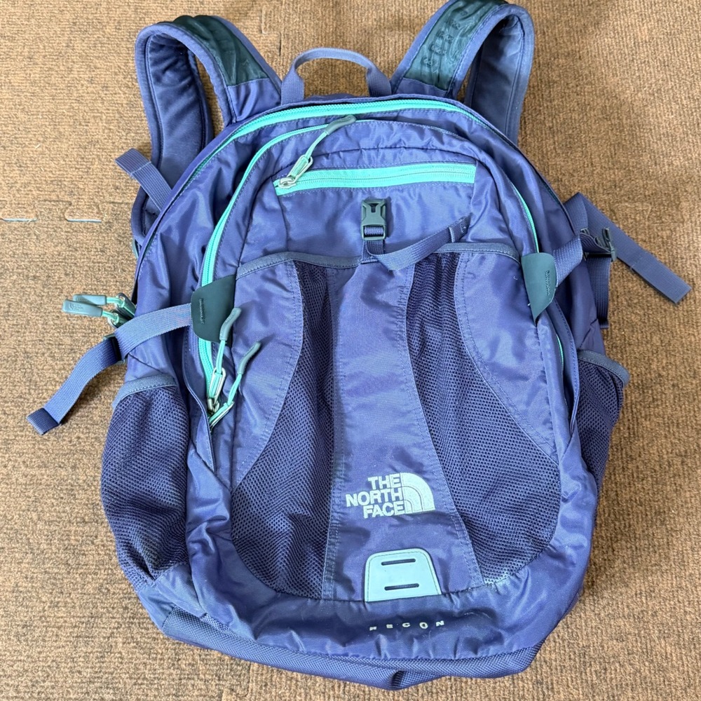 The North Face Recon Backpack Purple Mint Green Laptop Bag Hiking Travel Womens